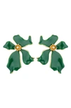 Eye Candy Los Angeles Olivia Flower Earrings In Green