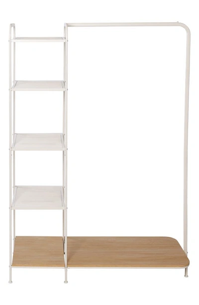 Honey-can-do Clothing Rack With Shelving Unit In White/ Ash