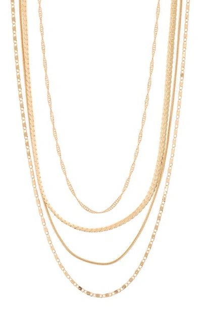 Nordstrom Rack 4-pasck Assorted Essential Chain Necklaces In Gold