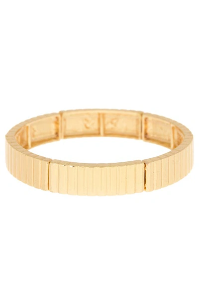 Nordstrom Rack Ribbed Stretch Bracelet In Gold