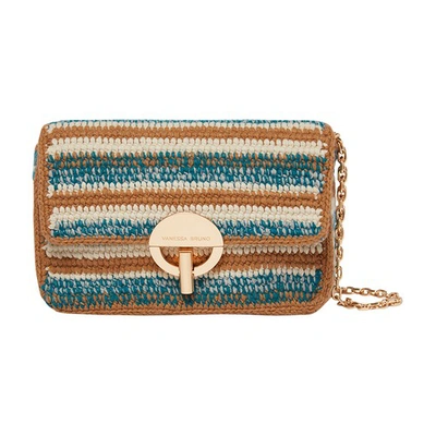 Vanessa Bruno Small Wool Moon Bag In Multico_turquoise