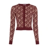 MARINE SERRE MOON DIAMANT KNIT JACQUARD MINI CARDIGAN