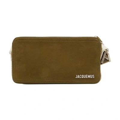 Jacquemus Khaki Le Raphia 'le Cuerda Horizontal' Bag In Dark Khaki