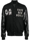 44 Label Group Grad Logo-patch Bomber Jacket In Black