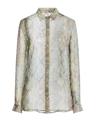 Guess Woman Shirt Light Green Size L Polyester