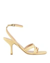 Lella Baldi Woman Sandals Light Yellow Size 10 Soft Leather