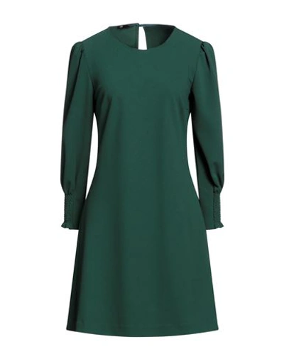 Fit F. It Woman Short Dress Green Size 8 Polyacrylic, Elastane