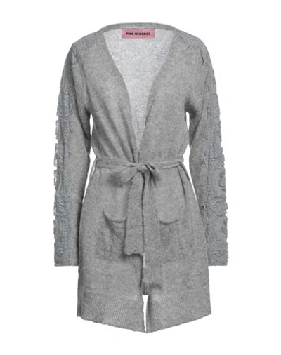 Pink Memories Woman Cardigan Grey Size 10 Polyamide, Mohair Wool, Wool, Cotton