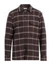 Sandro Checked Cotton And Wool-blend Twill Shirt In Brown