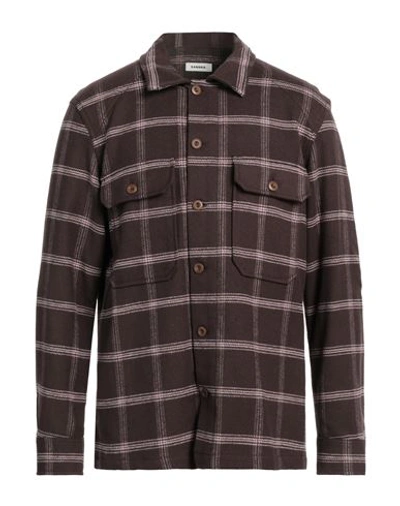 Sandro Checked Cotton And Wool-blend Twill Shirt In Brown