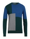Yes Zee By Essenza Man Sweater Emerald Green Size 3xl Viscose, Nylon