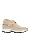 Philippe Model Woman Ankle Boots Beige Size 8 Soft Leather In Beige