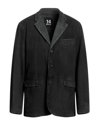 14bros Man Suit Jacket Steel Grey Size 42 Cotton