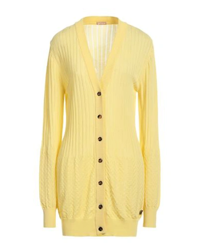 Galliano Woman Cardigan Light Yellow Size Xl Cotton