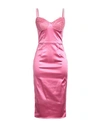 ELISABETTA FRANCHI ELISABETTA FRANCHI WOMAN MIDI DRESS PINK SIZE 6 ACETATE, POLYAMIDE, ELASTANE, VISCOSE