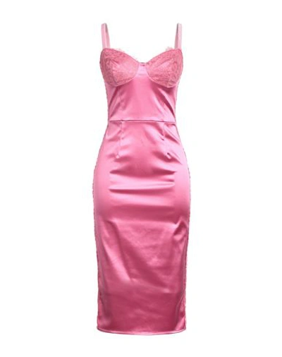 Elisabetta Franchi Woman Midi Dress Pink Size 6 Acetate, Polyamide, Elastane, Viscose