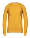 Avignon Man Sweater Ocher Size Xl Merino Wool In Yellow