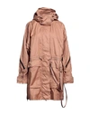 ADIDAS BY STELLA MCCARTNEY ADIDAS BY STELLA MCCARTNEY WOMAN OVERCOAT & TRENCH COAT LIGHT BROWN SIZE L RECYCLED POLYESTER