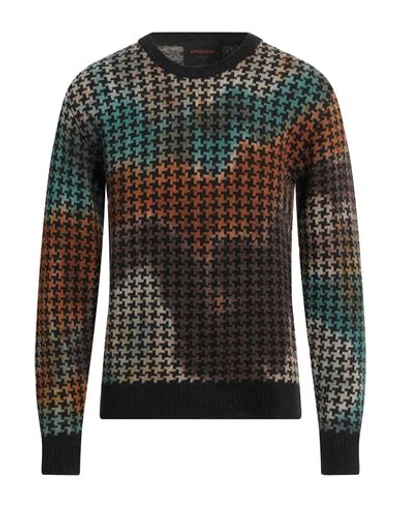 Officina 36 Man Sweater Brown Size Xl Wool, Polyamide