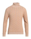 Bellwood Man Turtleneck Sand Size 42 Cotton, Wool, Cashmere In Beige