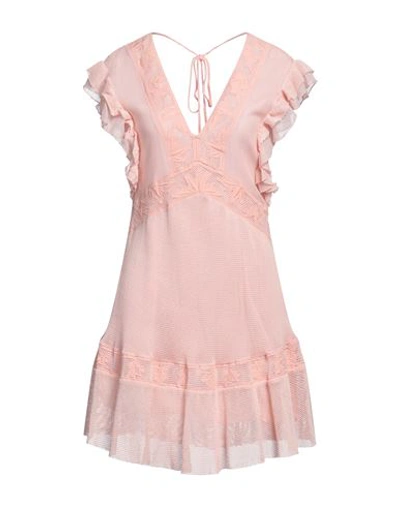 Pinko Woman Mini Dress Pink Size 2 Cotton, Nylon