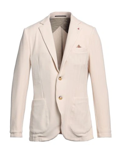 At.p.co At. P.co Man Suit Jacket Beige Size 40 Cotton, Elastane In White