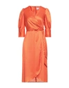 Closet Woman Midi Dress Orange Size 12 Polyester In Orange