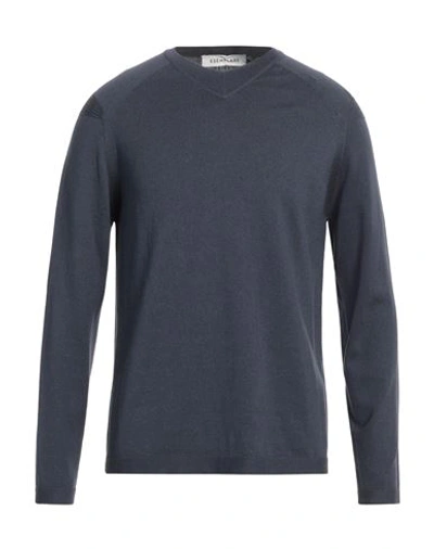 Esemplare Man Sweater Slate Blue Size L Cotton, Merino Wool, Metallic Fiber