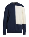 +39 Masq Man Sweater Navy Blue Size 42 Merino Wool