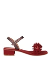 Gardini Spirit Woman Sandals Burgundy Size 10 Soft Leather In Red