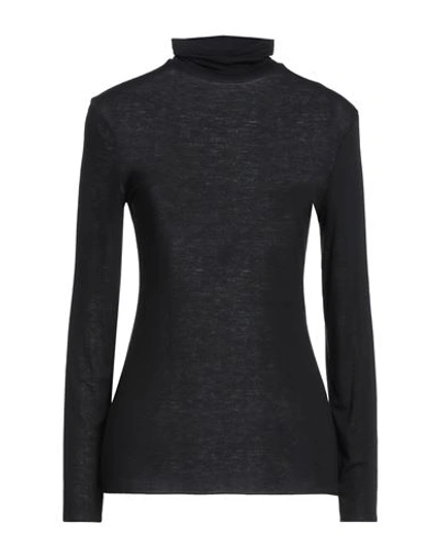 Purotatto Woman T-shirt Black Size 10 Modal, Cashmere, Elastane
