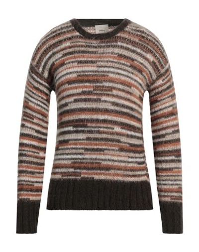 The Amhante Man Sweater Brown Size M Acrylic, Polyamide, Wool, Mohair Wool