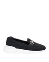 Tod's Happy Moments By Alber Elbaz Woman Loafers Black Size 10 Textile Fibers, Soft Leather