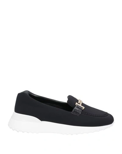 Tod's Happy Moments By Alber Elbaz Woman Loafers Black Size 10 Textile Fibers, Soft Leather In Black