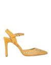 Ermanno Di Ermanno Scervino Woman Pumps Ocher Size 7 Soft Leather In Yellow