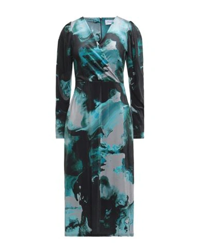 Closet Woman Midi Dress Azure Size 10 Polyester, Elastane In Blue