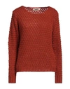 Dairesy Woman Sweater Rust Size M Acrylic, Nylon, Wool, Mohair Wool In Red