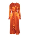 Closet Woman Midi Dress Orange Size 12 Viscose In Orange