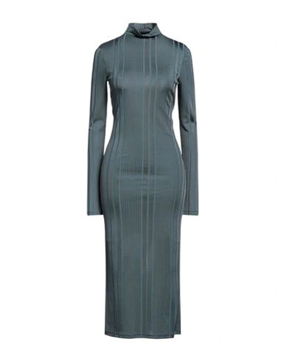 PATRIZIA PEPE PATRIZIA PEPE WOMAN MIDI DRESS DEEP TEAL SIZE 0 VISCOSE, POLYAMIDE, ELASTANE