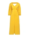 Closet Woman Midi Dress Yellow Size 8 Viscose, Polyester In Yellow