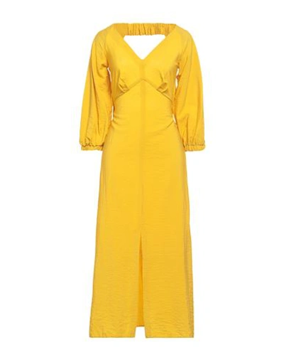 Closet Woman Midi Dress Yellow Size 6 Viscose, Polyester