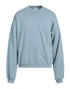Drôle De Monsieur Man Sweatshirt Pastel Blue Size Xs Cotton In Blue