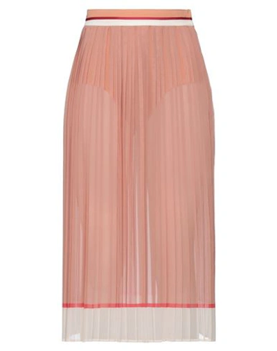 Elisabetta Franchi Woman Midi Skirt Pastel Pink Size 8 Polyester