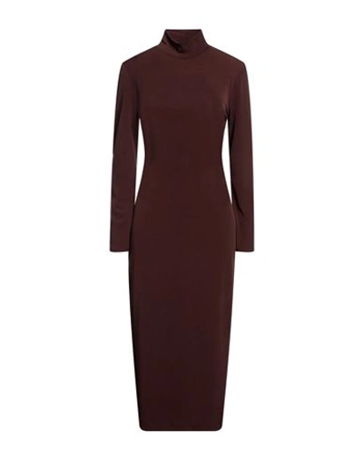 Cinqrue Woman Midi Dress Brown Size S Polyester, Elastane