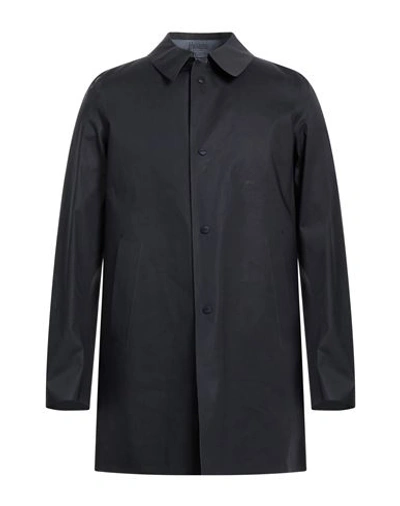 Herno Man Overcoat Midnight Blue Size 50 Cotton In Blue