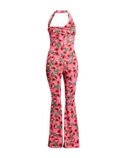 Kontatto Woman Jumpsuit Fuchsia Size S Polyester, Elastane In Pink