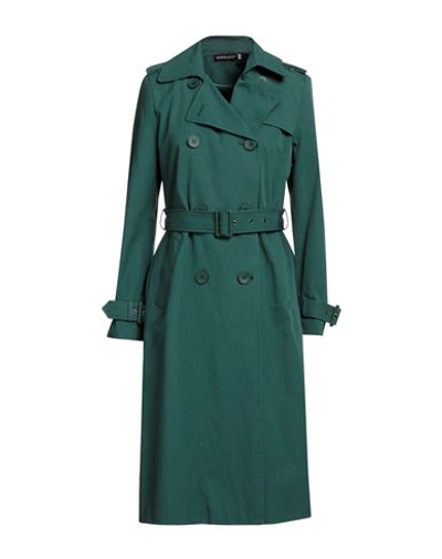 Vanessa Scott Woman Overcoat Dark Green Size Xl Cotton, Tencel