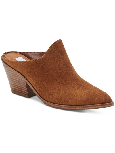 Aqua College Nia Womens Leather Slip On Mules In Brown