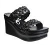 Otbt Fluent Wedge Sandals In Black