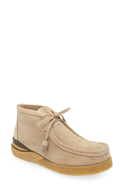 Visvim Beuys Leather-trimmed Suede Desert Boots In Sand